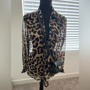 Ladies Sheer Printed Shirt